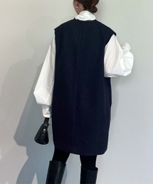 UR'S（ユアーズ）の「ディープVネックツイードミニワンピース（ワンピース）」