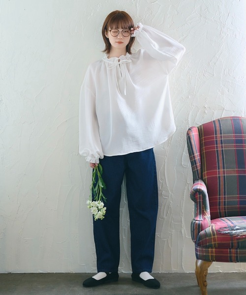 unclip(アンクリップ)の「配色ステッチデニム(デニムパンツ・レディース・ネイビー・MEDIUM/SMALL)」の5枚目の写真