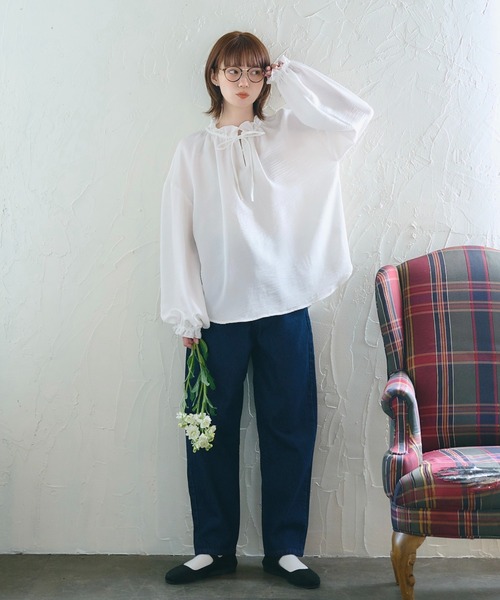 unclip(アンクリップ)の「配色ステッチデニム(デニムパンツ・レディース・ネイビー・MEDIUM/SMALL)」の6枚目の写真