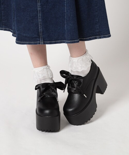 cs T&P(シーエスティーアンドピー)の「厚底マニッシュシューズ(パンプス・レディース・ブラック/ブラック系1・S/M/L/LL)」の14枚目の写真