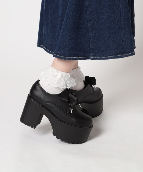 cs T&P(シーエスティーアンドピー)の「厚底マニッシュシューズ(パンプス・レディース・ブラック/ブラック系1・S/M/L/LL)」の15枚目の写真