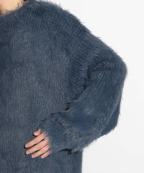 HARE ハレ　ニット　セーター　プルオーバー　長袖　羊毛　暖かい　カジュアル HARE（ハレ）の「SOFTロングシャギープルオーバー(HARE)（ニット