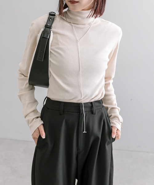 mystic(ミスティック)の「earthy_オーガニックコットンテレコタートル(Tシャツ/カットソー・レディース・イエロー/ピンク/ブラック/レッド/オフホワイト/ホワイト・FREE)」の7枚目の写真