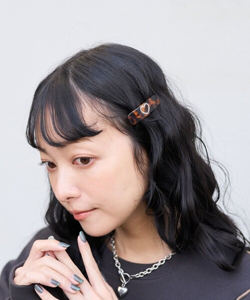 FREAK'S STORE（フリークスストア）の「ハート ライン バレッタセット（バレッタ/ヘアクリップ・レディース・ホワイト/ブラウン・ONE SIZE）」の4枚目の写真