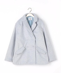 ウールライクダブルコート/ダブルブレストショート丈