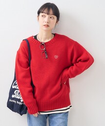 FREAK'S STORE | ワンポイント ハート ベーシックニットプルオーバー(ニット/セーター)
