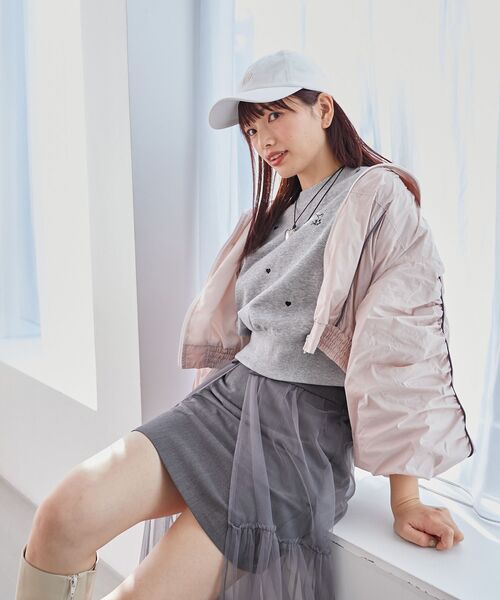 MAJESTIC LEGON(マジェスティックレゴン)の「ラインショートブルゾン(ブルゾン・レディース・グレー/アイボリー/ピンク・MEDIUM)」の16枚目の写真