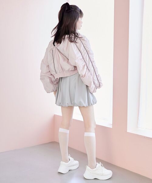MAJESTIC LEGON(マジェスティックレゴン)の「ラインショートブルゾン(ブルゾン・レディース・グレー/アイボリー/ピンク・MEDIUM)」の20枚目の写真