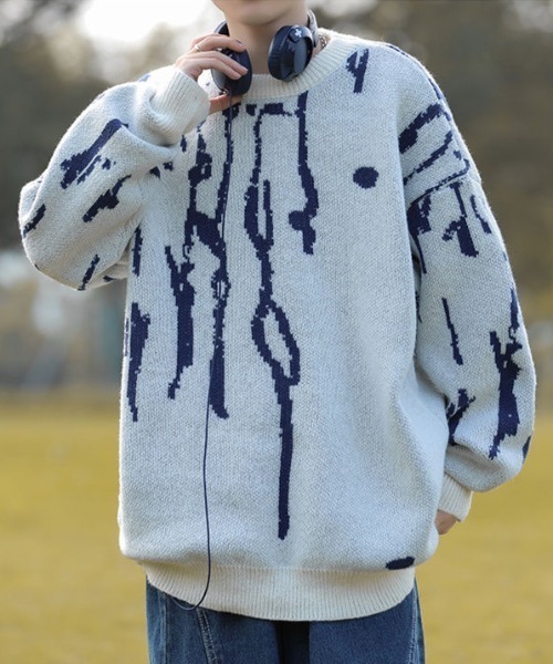 MGV（エムジーヴィー）の「クルーネックニット（ニット/セーター・メンズ・ブラック/ブラウン/ホワイト・X-LARGE/LARGE/MEDIUM）」の2枚目の写真