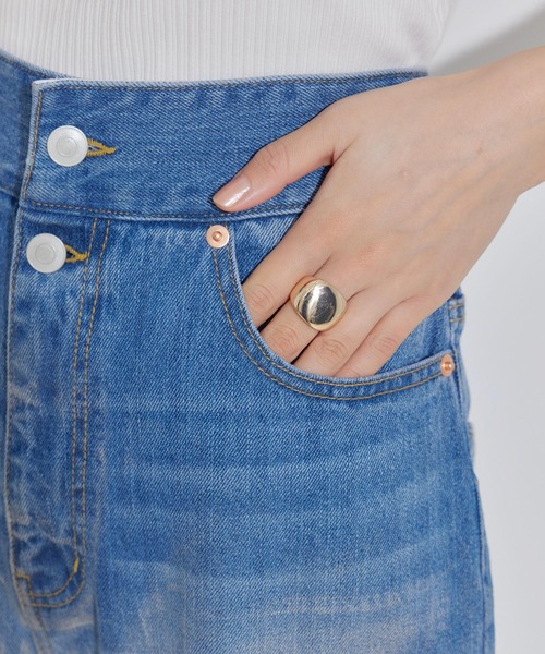 VIS（ビス）の「折り返しフレア箔デニム（デニムパンツ・レディース・ホワイト系その他5/ブルー系その他6・S/M）」の18枚目の写真