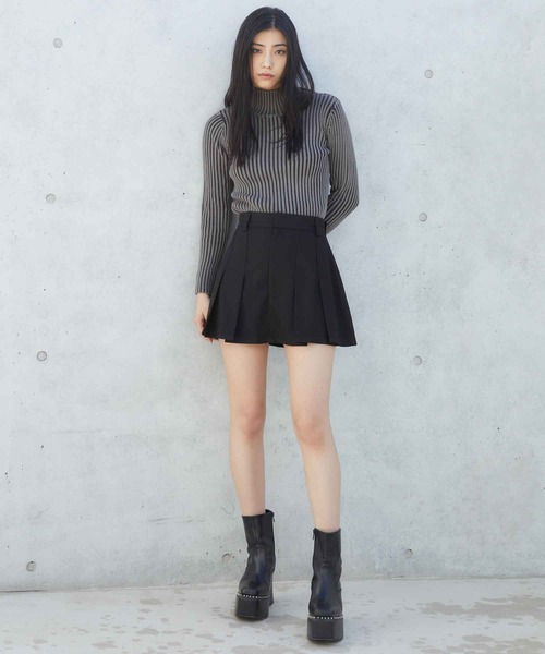 ENVYM（アンビー）の「ブリーチ加工リブニット（ニット/セーター・レディース・ブラウン/ブラック・FREE）」の14枚目の写真