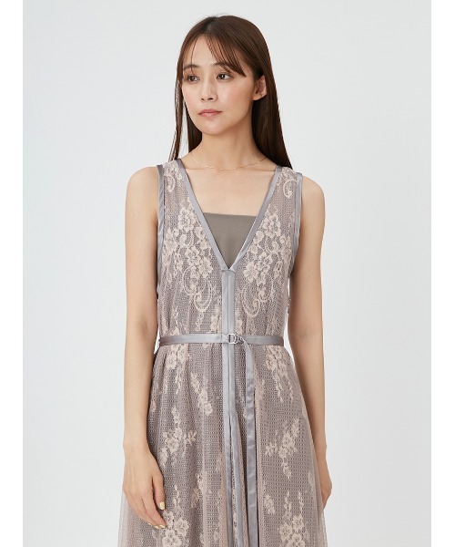 FRAY I.D（フレイアイディー）の「メッシュレースレイヤードドレス（ドレス・レディース・パープル/ブラック/ピンクベージュ・0/1）」の12枚目の写真