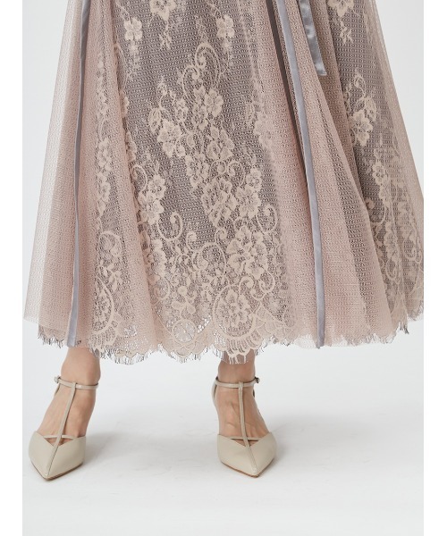 FRAY I.D（フレイアイディー）の「メッシュレースレイヤードドレス（ドレス・レディース・パープル/ブラック/ピンクベージュ・0/1）」の16枚目の写真