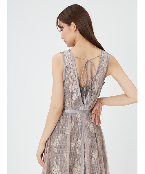 FRAY I.D（フレイアイディー）の「メッシュレースレイヤードドレス（ドレス・レディース・パープル/ブラック/ピンクベージュ・0/1）」の18枚目の写真