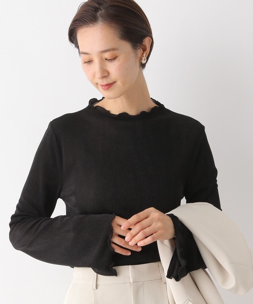 LEPSIM（レプシィム）の「【入卒式／セレモニー】スパンテレコボートネックプルオーバー　102332（Tシャツ/カットソー・レディース・ブラック/オフホワイト/グレー・FREE）」の2枚目の写真