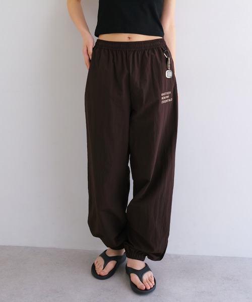 新色・新サイズ追加】ANMEロゴナイロンワイドパンツ【接触冷感/UV