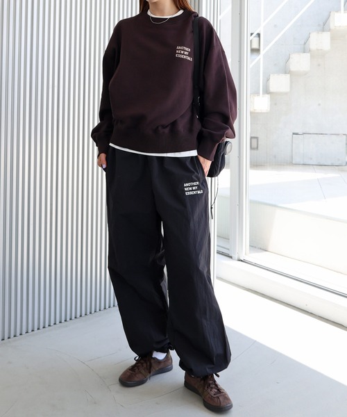 新色・新サイズ追加】ANMEロゴナイロンワイドパンツ【接触冷感/UV
