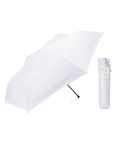 Waterfront(ウォーターフロント)の「ハンディールーフ UVブロック 折 60cm 晴雨兼用傘 日傘 雨傘(折りたたみ傘・レディース・ライトピンク/ライトブルー/スモークピンク/ブラック/グレー/オフホワイト/ブルー/ホワイト/ピンク・FREE)」の8枚目の写真