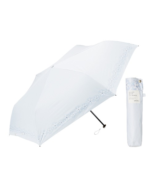 Waterfront(ウォーターフロント)の「ハンディールーフ UVブロック 折 60cm 晴雨兼用傘 日傘 雨傘(折りたたみ傘・レディース・ライトピンク/ライトブルー/スモークピンク/ブラック/グレー/オフホワイト/ブルー/ホワイト/ピンク・FREE)」の5枚目の写真