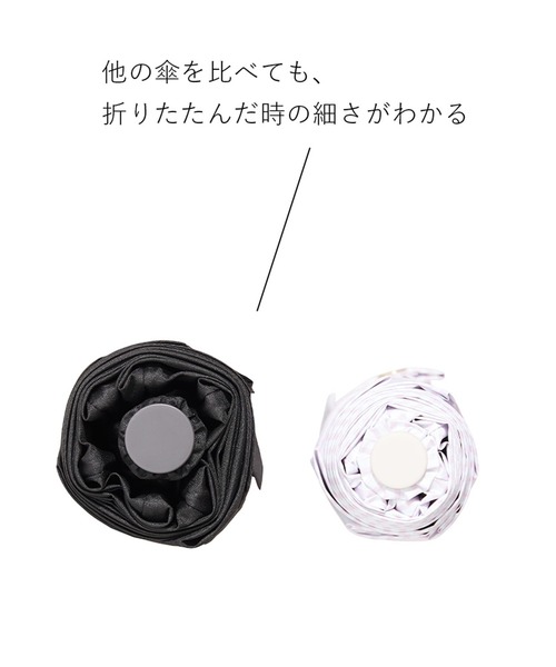 Waterfront(ウォーターフロント)の「ハンディールーフ UVブロック 折 60cm 晴雨兼用傘 日傘 雨傘(折りたたみ傘・レディース・ライトピンク/ライトブルー/スモークピンク/ブラック/グレー/オフホワイト/ブルー/ホワイト/ピンク・FREE)」の22枚目の写真