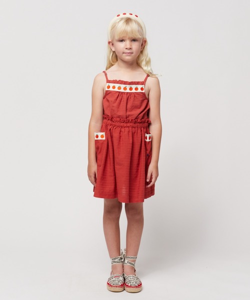 BOBO CHOSES(ボボショーズ)の「Tomato woven top(タンクトップ・キッズ・レッド・8Y-10Y/6-7YEAR/4-5YEAR/2y-3y/10Y-12Y/12Y-14Y)」の2枚目の写真