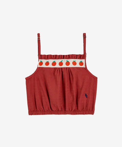 BOBO CHOSES(ボボショーズ)の「Tomato woven top(タンクトップ・キッズ・レッド・8Y-10Y/6-7YEAR/4-5YEAR/2y-3y/10Y-12Y/12Y-14Y)」の5枚目の写真