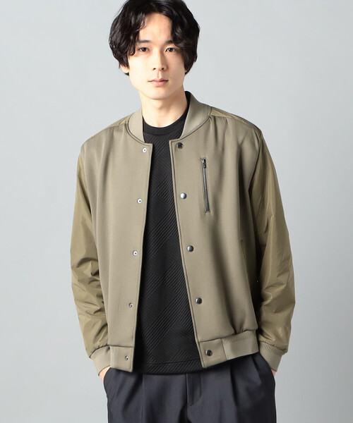 COMME CA MEN(コムサメン)の「異素材コンビ ジャージーブルゾン(ブルゾン・メンズ・ブラック/チャコールグレー・M/L)」の2枚目の写真