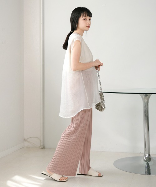 Bab（バブ）の「【S・M・L サイズ展開】ランダムプリーツパンツ（その他パンツ・レディース・ピンク/ホワイト系その他/ブラック/グレイッシュベージュ・L/M/S）」の20枚目の写真