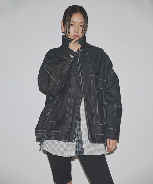 hellam（へラム）の「Wジップデニムブルゾン（ブルゾン・レディース・インディゴブルー/ブラック/グレー/ブルー・FREE）」の19枚目の写真