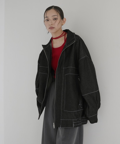 hellam（へラム）の「Wジップデニムブルゾン（ブルゾン・レディース・インディゴブルー/ブラック/グレー/ブルー・FREE）」の15枚目の写真