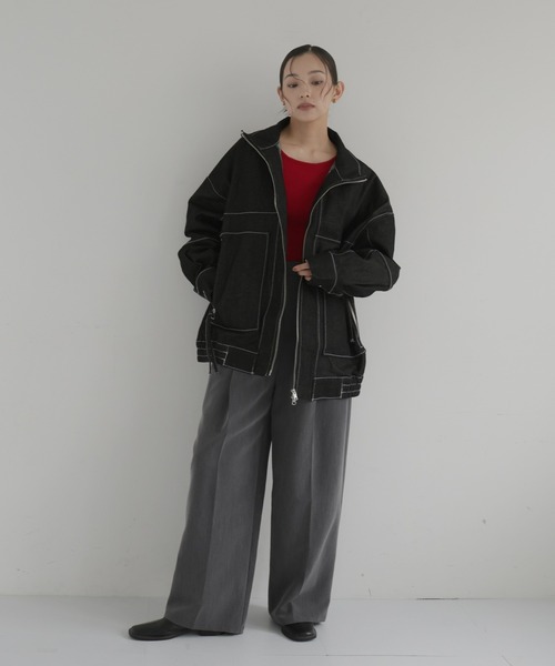 セール】Wジップデニムブルゾン（ブルゾン）｜hellam（へラム）の