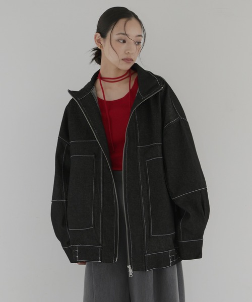 hellam（へラム）の「Wジップデニムブルゾン（ブルゾン・レディース・インディゴブルー/ブラック/グレー/ブルー・FREE）」の12枚目の写真