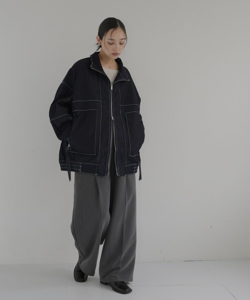 hellam（へラム）の「Wジップデニムブルゾン（ブルゾン・レディース・インディゴブルー/ブラック/グレー/ブルー・FREE）」の7枚目の写真