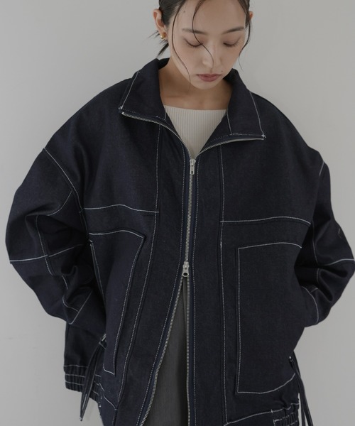 hellam（へラム）の「Wジップデニムブルゾン（ブルゾン・レディース・インディゴブルー/ブラック/グレー/ブルー・FREE）」の5枚目の写真