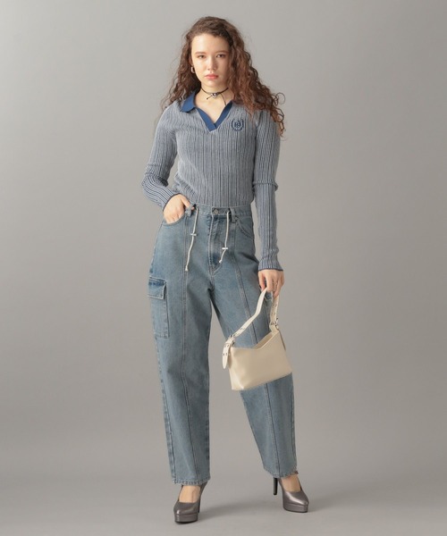 FOREVER 21(フォーエバー トゥエンティーワン)の「【2024SS】襟付きリブニット(ニット/セーター・レディース・ブルー/ブラック/ライトグレー・FREE)」の4枚目の写真