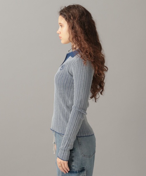 FOREVER 21(フォーエバー トゥエンティーワン)の「【2024SS】襟付きリブニット(ニット/セーター・レディース・ブルー/ブラック/ライトグレー・FREE)」の22枚目の写真