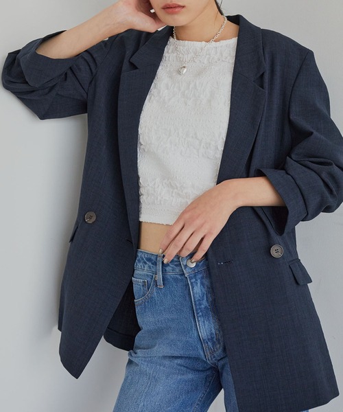 VIS(ビス)の「美easyテーラードジャケット【洗える】(テーラードジャケット・レディース・ネイビー/グレー/キナリ/ブラック/ダークブラウン・S/M)」の17枚目の写真