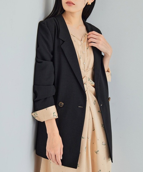 VIS(ビス)の「美easyテーラードジャケット【洗える】(テーラードジャケット・レディース・ネイビー/グレー/キナリ/ブラック/ダークブラウン・S/M)」の14枚目の写真