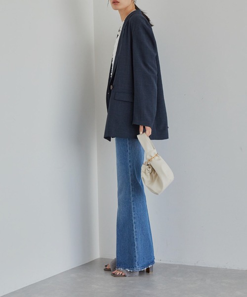 VIS(ビス)の「美easyテーラードジャケット【洗える】(テーラードジャケット・レディース・ネイビー/グレー/キナリ/ブラック/ダークブラウン・S/M)」の18枚目の写真