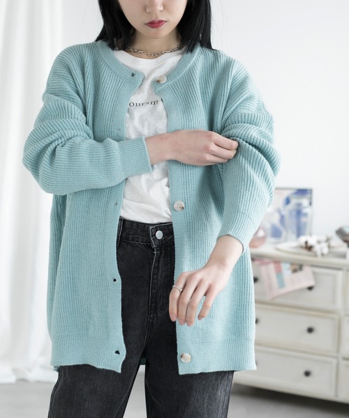 aimoha（アイモハ）の「ゆっとりシルエットカーディガン（カーディガン/ボレロ・レディース・ブラック/グリーン/ベージュ・FREE）」の3枚目の写真