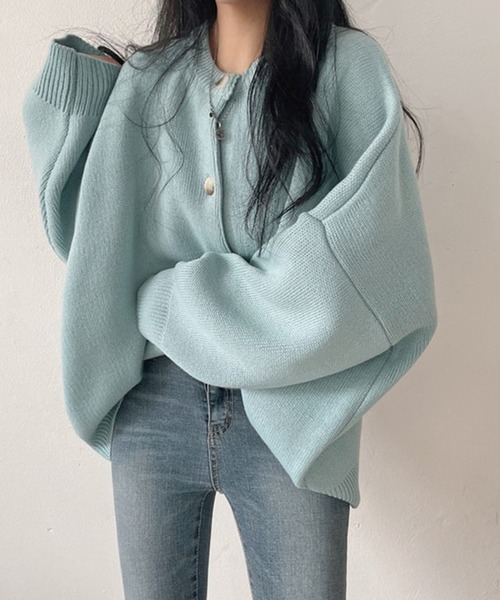 aimoha（アイモハ）の「ゆっとりシルエットカーディガン（カーディガン/ボレロ・レディース・ブラック/グリーン/ベージュ・FREE）」の13枚目の写真