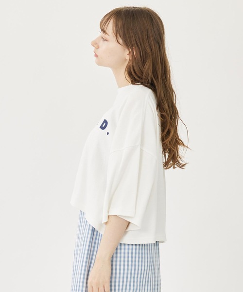 MILKFED.（ミルクフェド）の「MILKFED. WIDE S/S TOP（Tシャツ/カットソー・レディース・ベージュ/ネイビー/ブラック/ホワイト・ONE SIZE）」の5枚目の写真