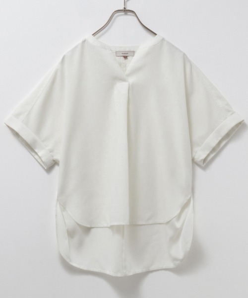 HusHusH（ハッシュアッシュ）の「HusHusH ハッシュアッシュ リネン混スキッパーシャツ（シャツ/ブラウス・レディース・ホワイト/ライトイエロー/ネイビー・L/M/S）」の9枚目の写真