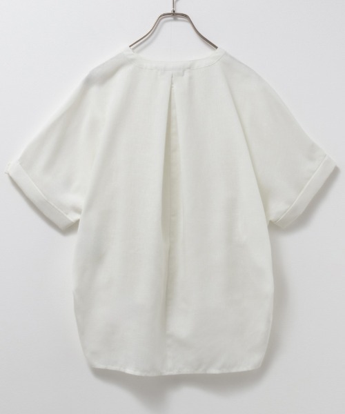 HusHusH（ハッシュアッシュ）の「HusHusH ハッシュアッシュ リネン混スキッパーシャツ（シャツ/ブラウス・レディース・ホワイト/ライトイエロー/ネイビー・L/M/S）」の10枚目の写真