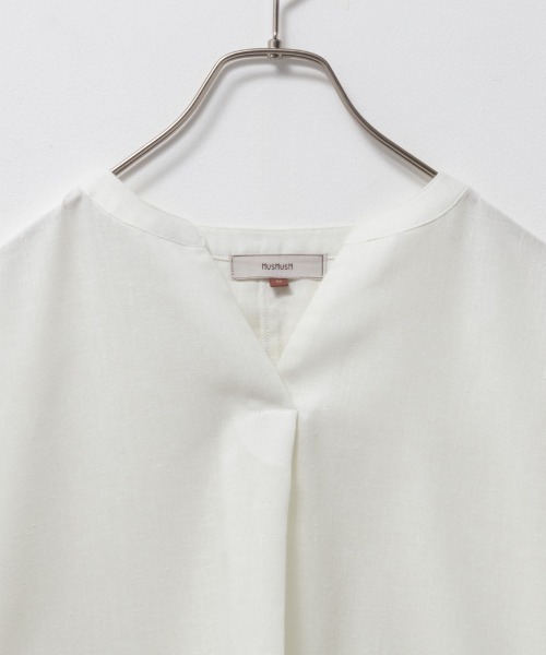 HusHusH（ハッシュアッシュ）の「HusHusH ハッシュアッシュ リネン混スキッパーシャツ（シャツ/ブラウス・レディース・ホワイト/ライトイエロー/ネイビー・L/M/S）」の11枚目の写真