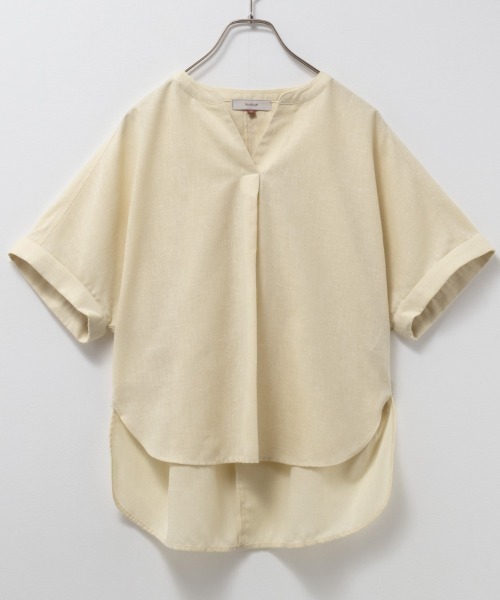 HusHusH（ハッシュアッシュ）の「HusHusH ハッシュアッシュ リネン混スキッパーシャツ（シャツ/ブラウス・レディース・ホワイト/ライトイエロー/ネイビー・L/M/S）」の15枚目の写真