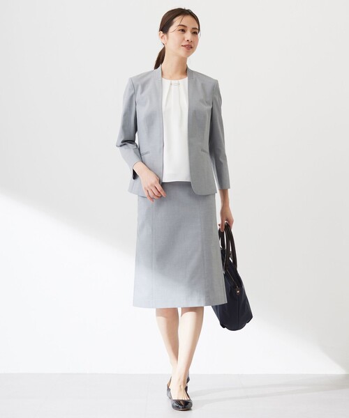 J.PRESS（ジェイプレス）の「シアーストライプ カットソー（Tシャツ/カットソー・レディース・ライトグレー系1/ホワイト系1/ホワイト系・MEDIUM/LARGE）」の9枚目の写真