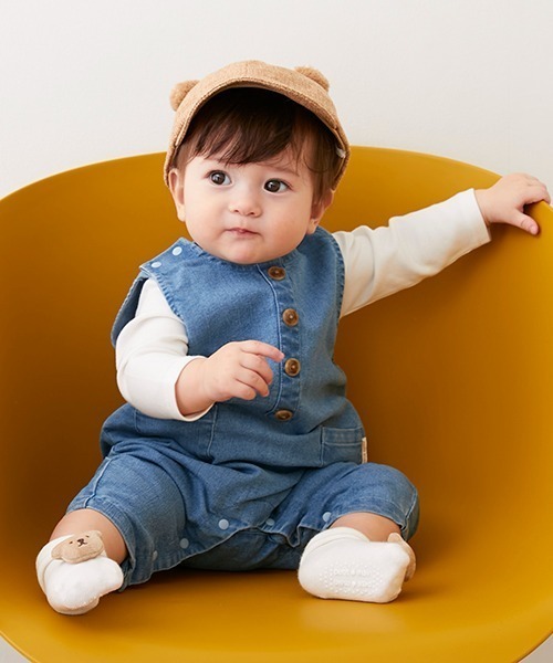 petit main(プティマイン)の「【プティプラ】ロンパース(ロンパース・キッズ・オフホワイト/ライトピンク/ライトブルー/ブラック/イエロー・70cm/80cm)」の7枚目の写真