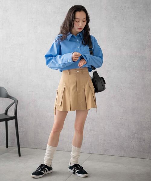 WEGO（ウィゴー）の「WEGO/カーゴチノプリーツスカパン（スカート・レディース・ブラック/ベージュ・FREE）」の20枚目の写真