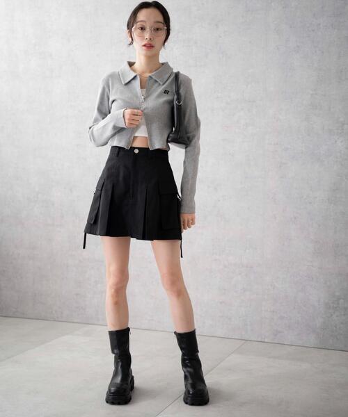 WEGO（ウィゴー）の「WEGO/カーゴチノプリーツスカパン（スカート・レディース・ブラック/ベージュ・FREE）」の17枚目の写真